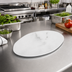 Thumbnail image #2 for Ridge 9-Inch Freeform Rimless Melamine Plate, White Marble Matte Finish