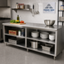 Thumbnail image #2 for Advance Tabco Special Value Economy Flat Top Open Base Work Table with Mid-Shelf, 108