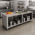 Thumbnail image #2 for John Boos Stainless Steel Work Table with Open Front Cabinet Base, 132 x 36 Inches, Flat Top