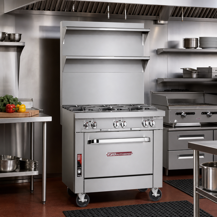 Product image #2 for Southbend Platinum 36-Inch Modular Heavy Duty Sectional Gas Range with Six Open Burners and Step-Up Rear Burners