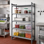 Thumbnail image #2 for Cambro Camshelving® Basics Plus CBU214272V4580 4-Shelf Stationary Starter Vented Polymer Shelving Unit, 42" W x 21" D x 72" H, Brushed Graphite