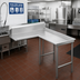 Thumbnail image #2 for Advance Tabco L-Shaped Island-Clean Dishtable, Right-Hand, 119 Inch, 16 Gauge 304 Stainless Steel Top