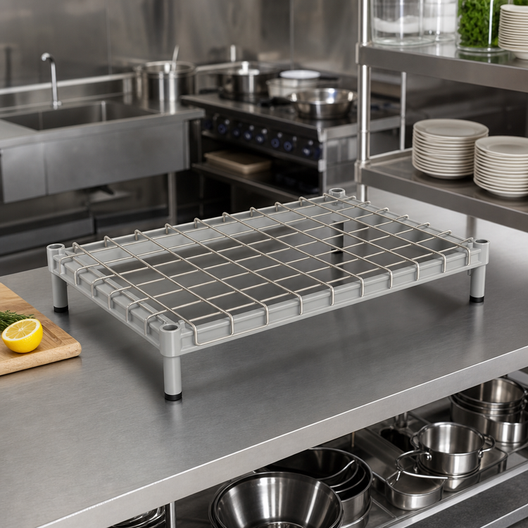 Product image #2 for EAGLEgard Dunnage Shelf with Removable Wire Mat, 48 x 24 Inches, Hybrid Epoxy Finish