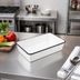 Thumbnail image #2 for Endurance Rectangular Melamine Serving Bowl, 64 oz., White with Black Rim