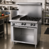Thumbnail image #2 for Garland G Starfire Pro G36-4G12S 36-Inch Gas Restaurant Range with 4 Open Burners, 12-Inch Griddle, and Storage Base