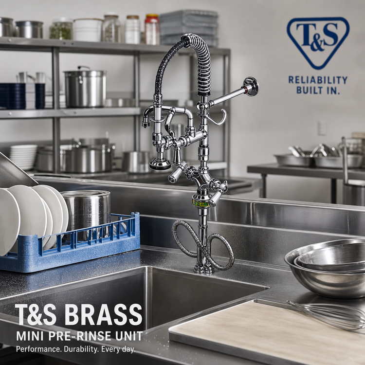Product image #2 for T&S Brass Mini Pre-Rinse Unit with 6-Inch Swing Nozzle and Low-Flow Spray Valve