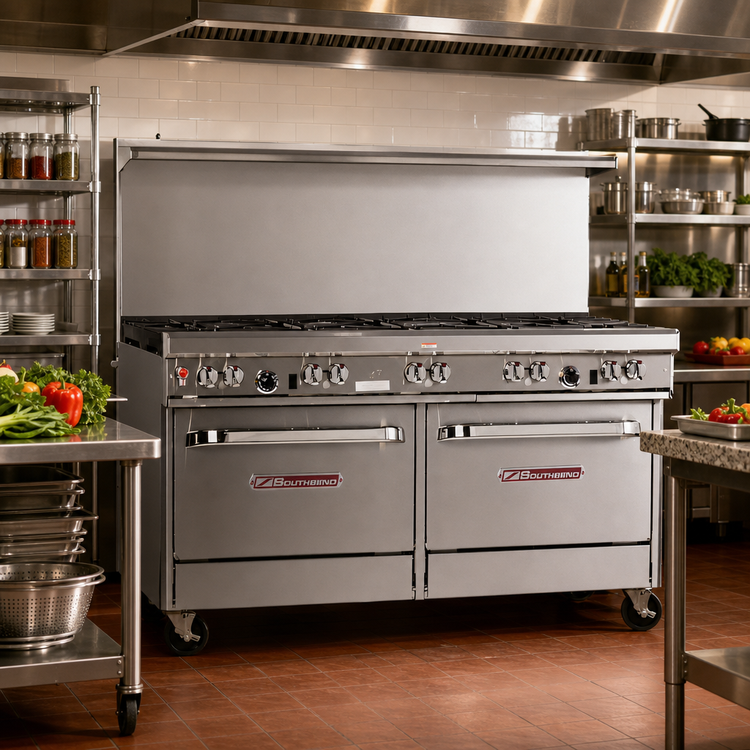 Product image #2 for Southbend Ultimate 60-Inch Gas Restaurant Range with 9 Open Burners and 2 Standard Ovens