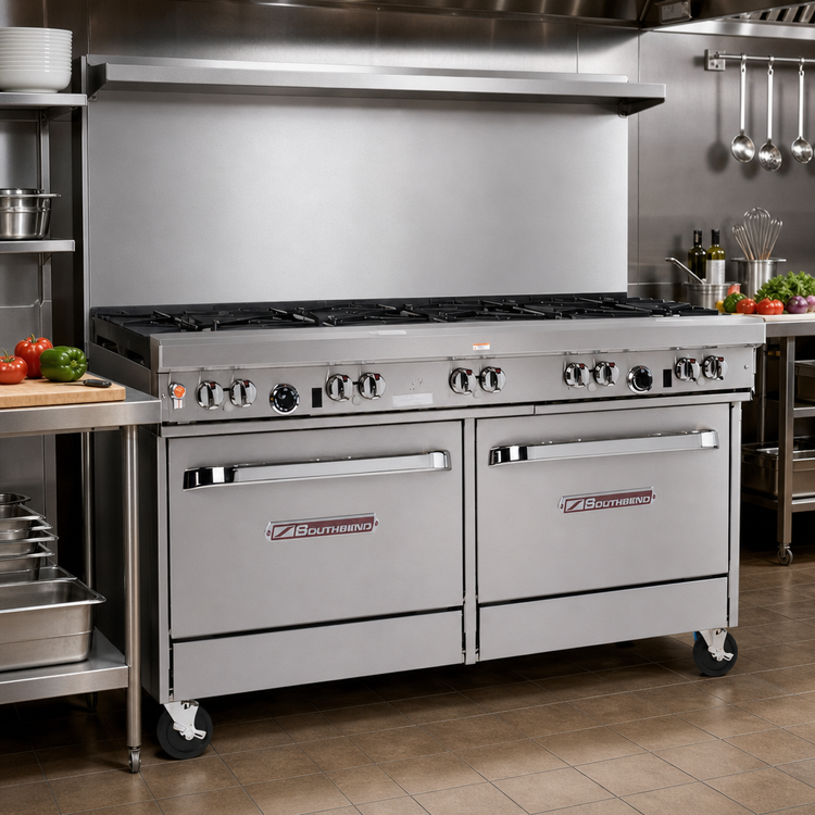 Product image #2 for Southbend Ultimate 60-Inch Gas Restaurant Range with 9 Open Burners and 2 Standard Ovens