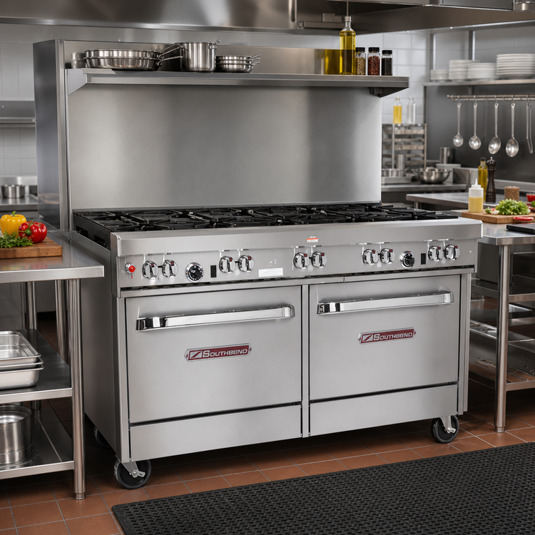 Product image #2 for Southbend Ultimate 60-Inch Gas Restaurant Range with 9 Open Burners and 2 Standard Ovens