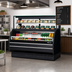 Thumbnail image #2 for Turbo Air Open Display Merchandiser Combination Case with Refrigerated Top Shelf, 62-5/8 Inch Wide, Self-Contained, R-290, Black