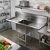 Thumbnail image #2 for John Boos Pro-Bowl Single-Compartment Sink with Left and Right Drainboards, 87-1/4 Inch Wide, 14-Gauge Stainless Steel