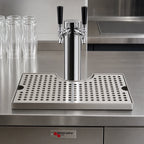 Thumbnail image #2 for Micro Matic USA DP-920 Surface-Mount Stainless Steel Drip Tray Trough with 5-Inch Draft Tower Cutout, 12 x 7 Inches