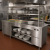 Thumbnail image #2 for Randell Modular Chef Service Counter Right Section with Plate Storage Cabinet, Double Overshelf, and Prewired 120V/208V Receptacles, 82-1/2 Inch