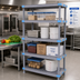 Thumbnail image #2 for Quantum Millenia 4-Shelf Polymer Shelving Unit with Open Grid Shelves and Dunnage Stand, 72 x 21 x 50 Inches