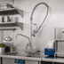 Thumbnail image #2 for T&S Brass Big-Flo 8-Inch Adjustable Wall Mount Pre-Rinse Unit with 12-Inch Swing Nozzle and 44-Inch Hose