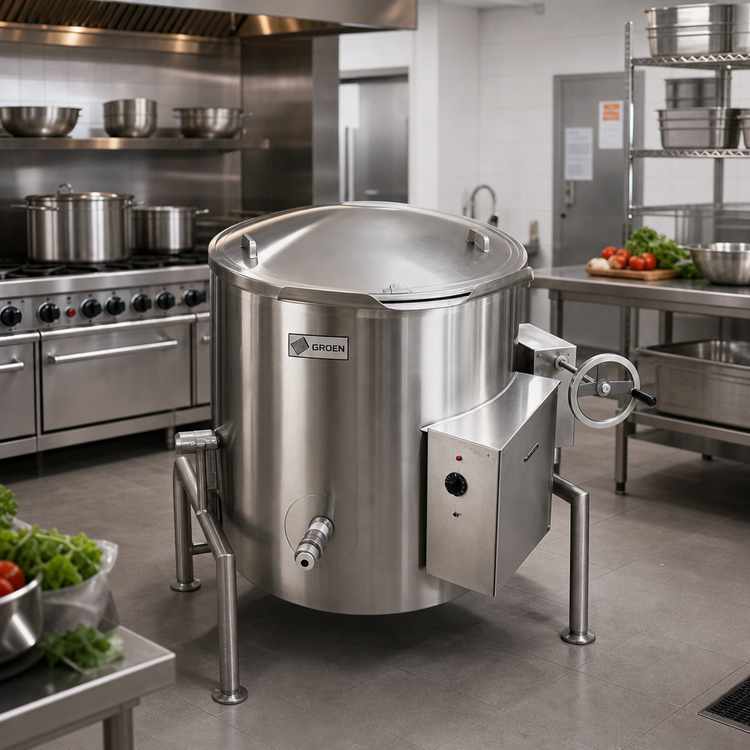 Product image #2 for 30-Gallon Full-Jacket Electric Self-Contained Tilting Steam Kettle