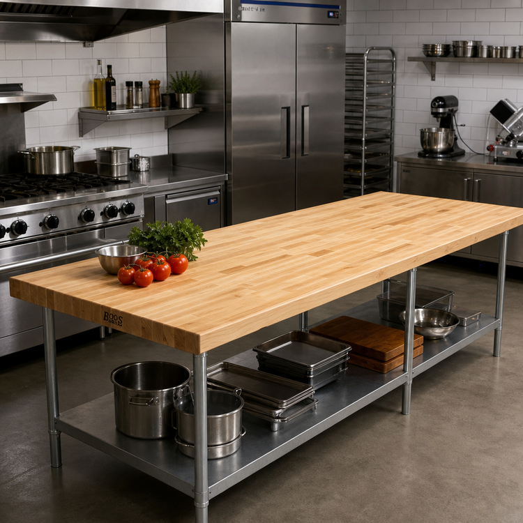 Product image #2 for Boos Block Northern Hard Rock Maple Blended Rails Edge Grain Kitchen Countertop, 144 x 30 x 1-1/2 Inches, Varnique Finish