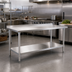 Thumbnail image #2 for Deluxe Series Stainless Steel Work Table with Rear Up-Turn and Adjustable Undershelf, 48W x 30D