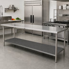 Thumbnail image #2 for John Boos EBWS-2496 96-Inch Welded Intermediate Shelf for Enclosed Base Work Tables, 18-Gauge 300-Series Stainless Steel