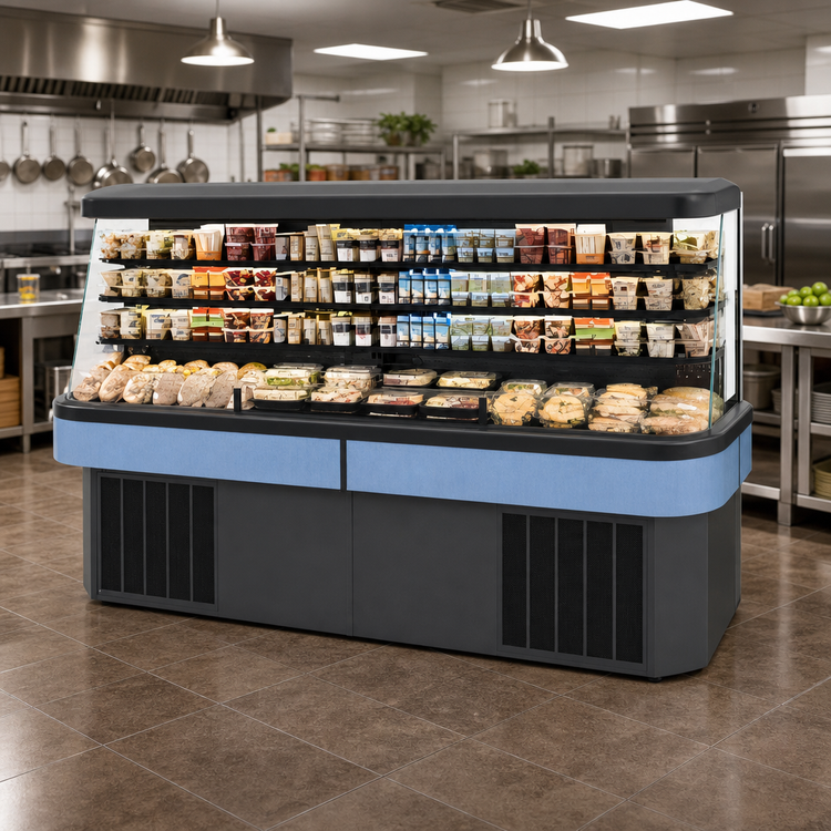 Product image #2 for Federal Industries Islands IMSS120SC-3 Refrigerated Self-Serve Island Merchandiser, 120.5"W x 40.5"D x 63.4"H, 3-Tier