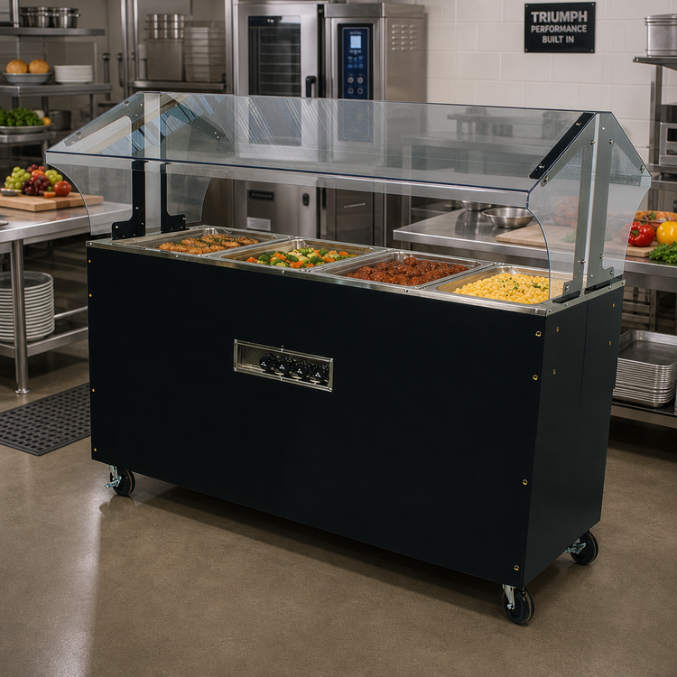 Product image #2 for Advance Tabco Triumph (Supreme) 4-Well Portable Electric Hot Food Buffet Table with Double-Sided Sneeze Guard
