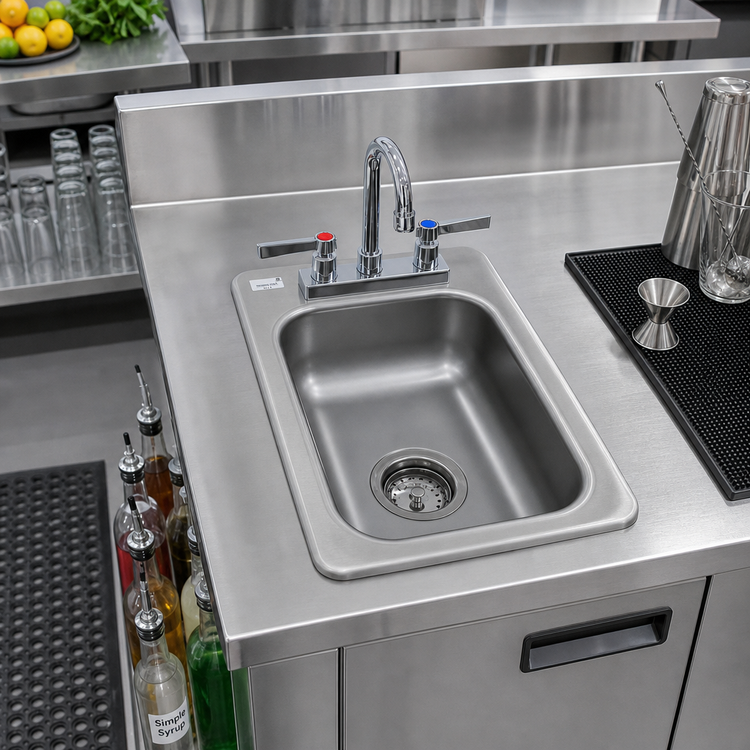 Product image #2 for Advance Tabco Drop-In Bar Hand Sink with Gooseneck Faucet, 1 Compartment, 13 x 19 Inch Overall