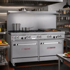 Thumbnail image #2 for Southbend (Middleby) Ultimate 4605DC-2T 60-Inch Gas Range, 5 Open Burners, 24-Inch Thermostatic Griddle, Standard Oven, Cabinet Base