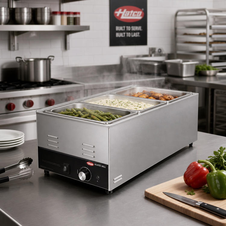 Product image #2 for Hatco Countertop Heated Well Food Warmer/Cooker, Full-Size Pan Capacity, Wet/Dry, Thermostatic, 120V