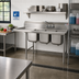 Thumbnail image #2 for Eagle Group 414 Series Commercial Three-Compartment Sink with Left 18-Inch Drainboard