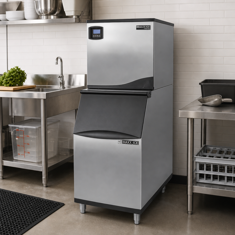 Product image #2 for Maxx Ice V-Series 22-Inch Wide Modular Full Dice Ice Machine with Bin