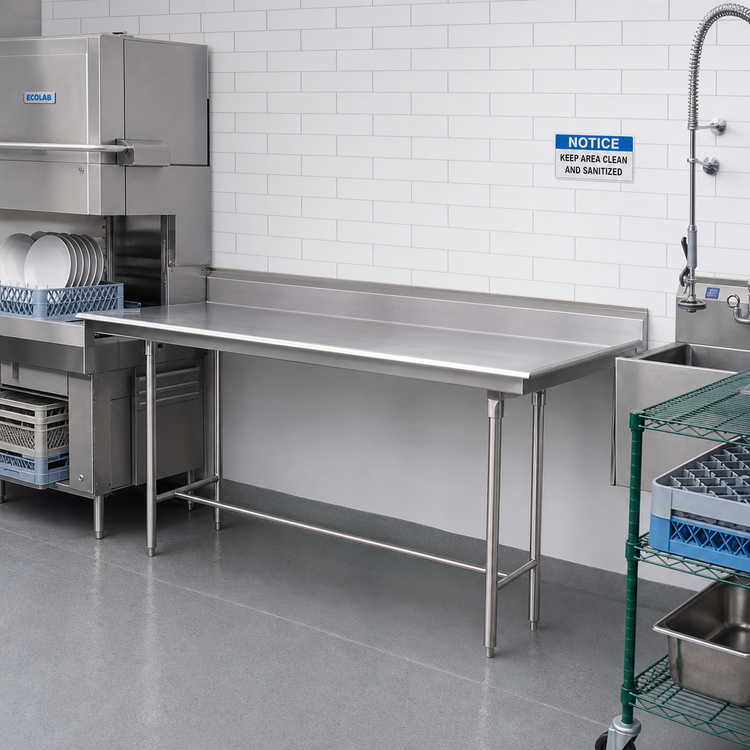 Product image #2 for Eagle Group Spec-Master Straight Clean Dishtable, Right-to-Left Operation, 60 x 30 Inches, 14/304 Stainless Steel