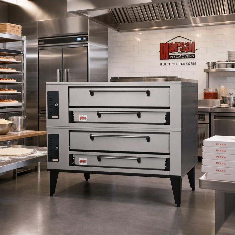 Product image #2 for Marsal SD-10866 Single Deck Gas Pizza Oven with Brick Deck, 8 x 18-Inch Pie Capacity