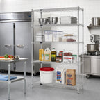 Thumbnail image #2 for Quantum WR63-2442S-5 42"W x 24"D x 63"H 304 Stainless Steel Wire Shelving Starter Kit with 5 Shelves