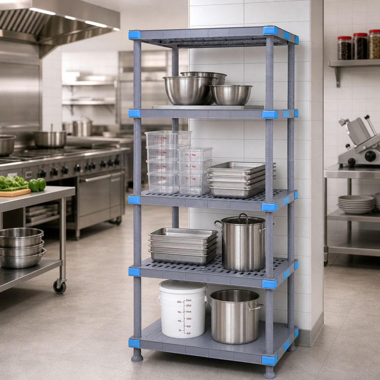 Product image #2 for Quantum Millenia 24-Inch Wide x 21-Inch Deep x 74-Inch High Polymer Stationary Starter Shelving Unit