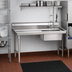 Thumbnail image #2 for Eagle Group Straight Soiled Dishtable with 20 x 20 x 5 Inch Pre-Rinse Sink, 60 x 30 x 43-1/2 Inch, Left-to-Right, 16/430 Stainless Steel Top