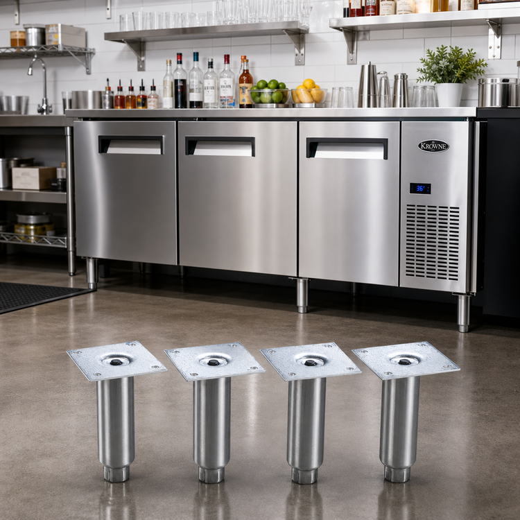 Product image #2 for Krowne 6-Inch Stainless Steel Back Bar Cooler Legs, Set of 4