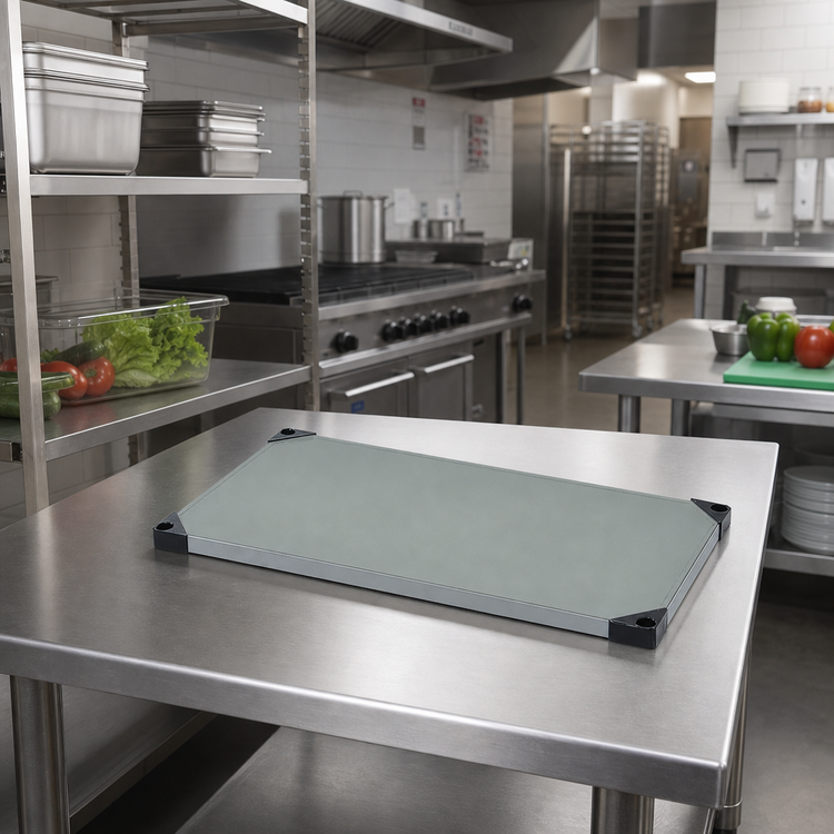 Product image #2 for Quantum 24" x 24" Solid 304 Stainless Steel Shelf with Double-Hemmed Marine Edge