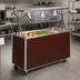 Thumbnail image #2 for Vollrath 2-Series Affordable Portable 3-Pan 46-Inch Non-Refrigerated Cold Food Station with Buffet Breath Guard, Lights, and Cherry Woodgrain Storage Base