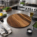 Thumbnail image #2 for American Metalcraft Naturals AWM21 21-1/2-Inch Round Acacia-Pattern Melamine Serving Board, Handle-Free Case of 6
