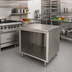Thumbnail image #2 for Advance Tabco 36-Inch x 36-Inch Stainless Steel Work Table with Open Front Cabinet Base
