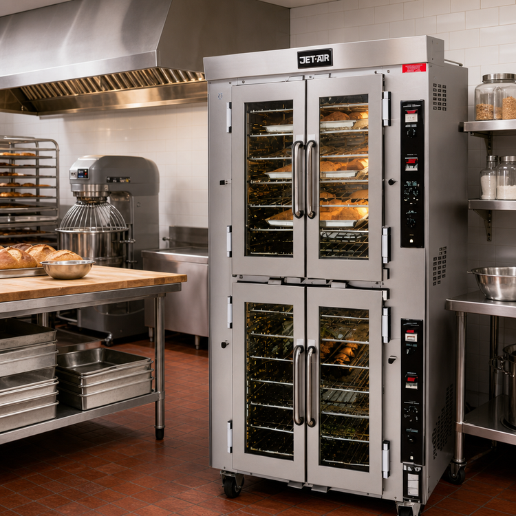 Product image #2 for Jet-Air JA14G Double Deck Deep/Bakery Size Gas Convection Oven with Steam Injection, 14 Full-Size 18 x 26 Inch Pan Capacity