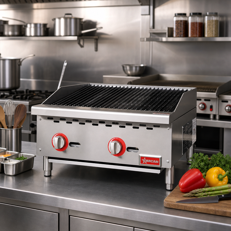 Product image #2 for 24-Inch Countertop Natural Gas Radiant Charbroiler with 2 Stainless Steel Burners