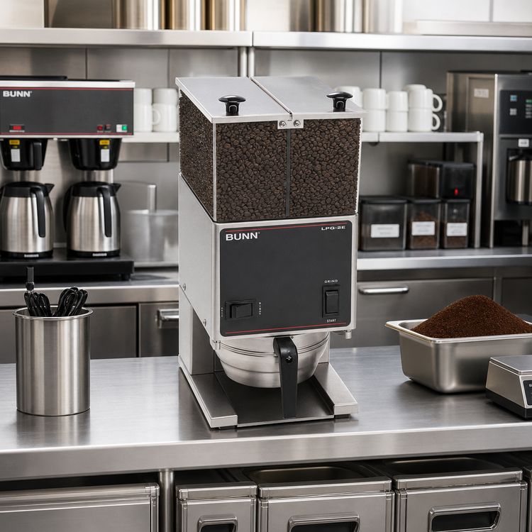 Product image #2 for BUNN LPG2E Low Profile Portion Control Commercial Coffee Grinder with Dual 3 lb Hoppers
