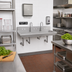 Thumbnail image #2 for John Boos Wall-Mount Multi-Station Hand Wash Sink, 40-Inch, 2 Single 1-Inch Faucet Holes, Stainless Steel