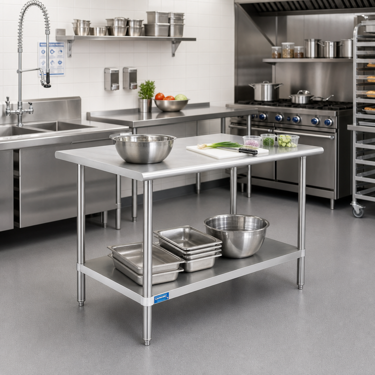Product image #2 for Sapphire Manufacturing 48 Inch x 24 Inch Stainless Steel Work Table with Adjustable Undershelf