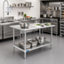 Thumbnail image #2 for Sapphire Manufacturing 48 Inch x 24 Inch Stainless Steel Work Table with Adjustable Undershelf