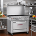 Thumbnail image #2 for Southbend Ultimate 36-Inch Gas Restaurant Range with 6 Non-Clog Burners, Cabinet Base, and Backriser Shelf