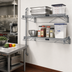Thumbnail image #2 for Quantum Cantilever Double Shelf Post Wall-Mount Wire Shelving Unit, 48 x 18 Inches, Gray Epoxy Antimicrobial Finish