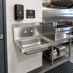 Thumbnail image #2 for BK Resources BKHS-W-1410-RS Wall-Mounted 304 Stainless Steel Hand Sink, Right Side Splash, 14 x 10 x 5 Bowl
