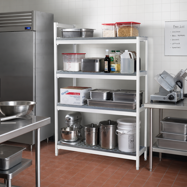 Product image #2 for Fermostock 4-Tier Polymer Shelving Unit Expansion Kit, 52 W x 18 D x 71 H, Add-On Unit